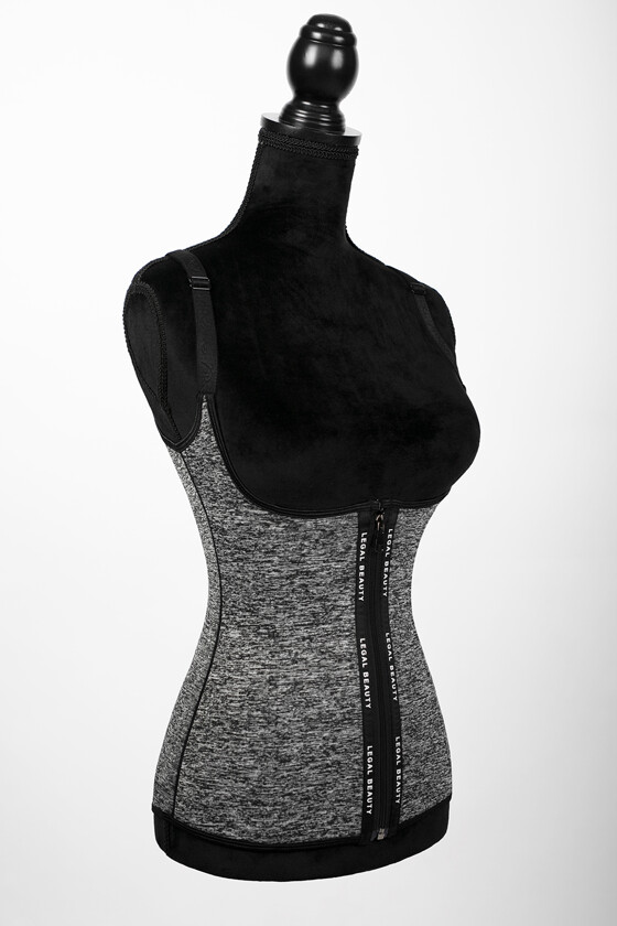 Barcelona - Zipper Neoprene Waist Trainer Vest - Grey melange - XXS