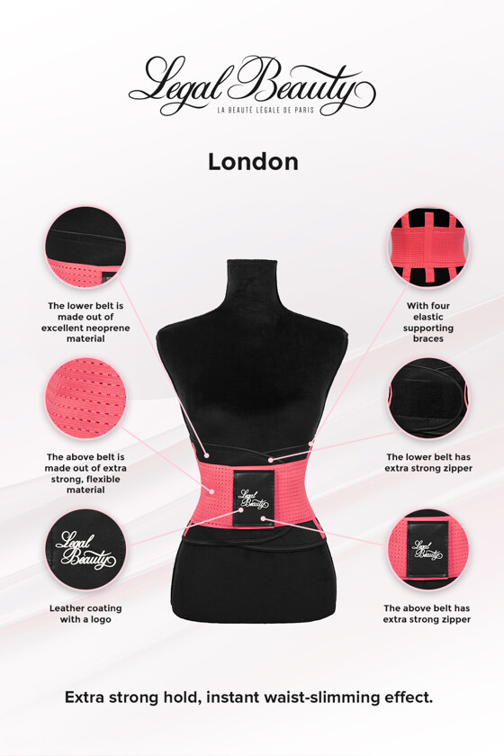 London - Sports Belt with Extra Waistband - Neon pink - S