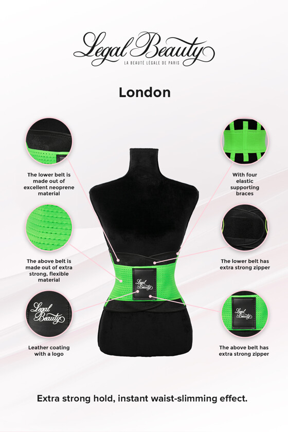 London - Sports Belt with Extra Waistband - Neon green - XXL