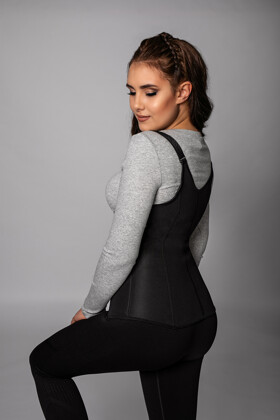 Barcelona - Zipper Neoprene Waist Trainer Vest - Jet black - XXS