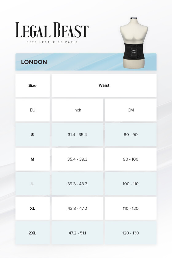 Legal Beast Men London - Sports Belt with Extra Waistband - Phantom black - S