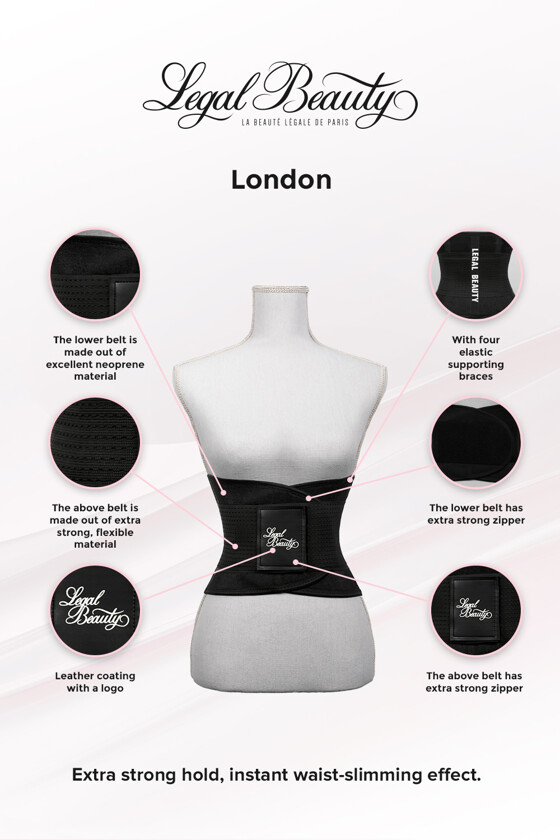 London - Sports Belt with Extra Waistband - Jet black - M