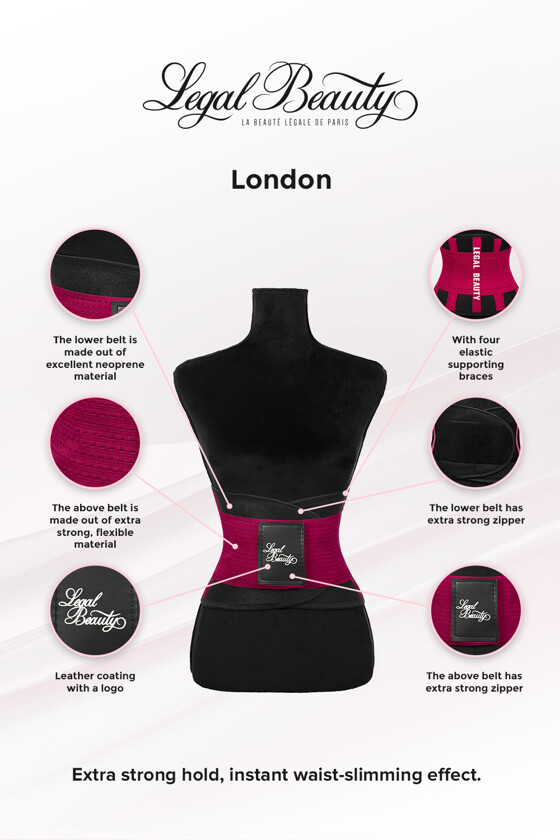 London - Sports Belt with Extra Waistband - Ruby red - XXL