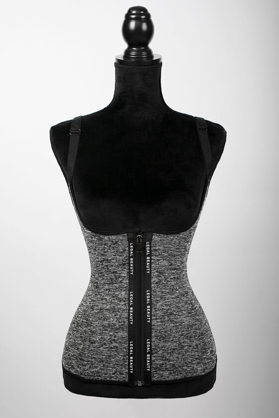 Barcelona - Zipper Neoprene Waist Trainer Vest - Grey melange - XXS