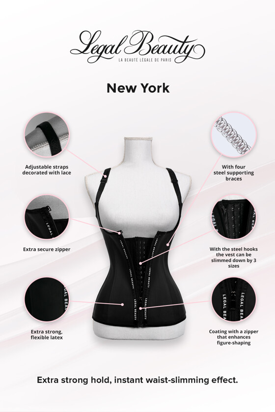 New York - Zipper Waist Trainer Vest - Jet black - XXS