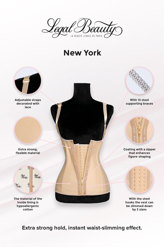 New York - Zipper Waist Trainer Vest - Toffee cream - XS