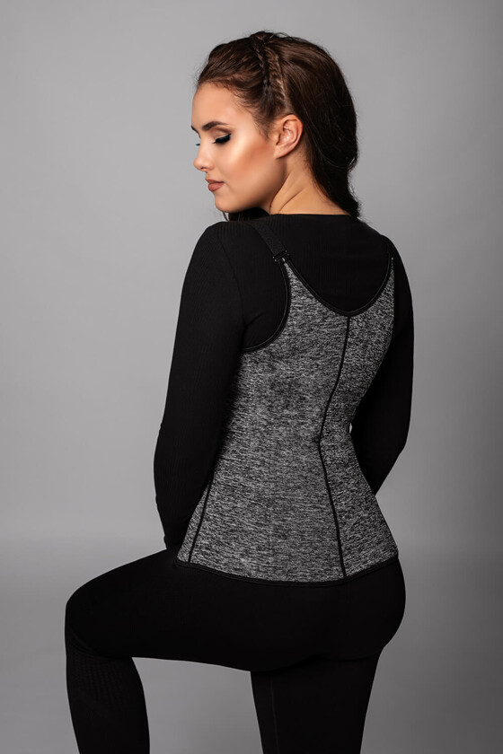 Barcelona - Zipper Neoprene Waist Trainer Vest - Grey melange - XXS