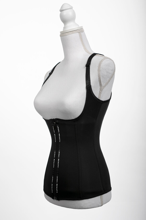 Barcelona - Zipper Neoprene Waist Trainer Vest - Jet black - S