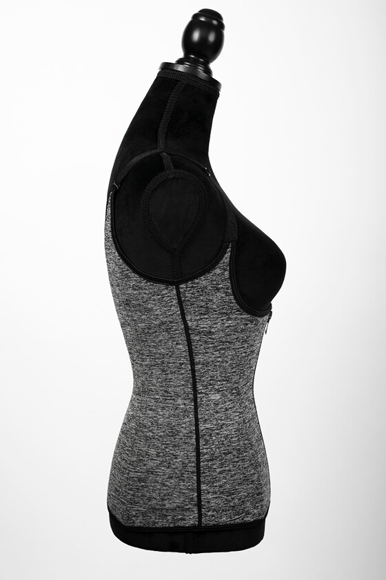 Barcelona - Zipper Neoprene Waist Trainer Vest - Grey melange - XXS