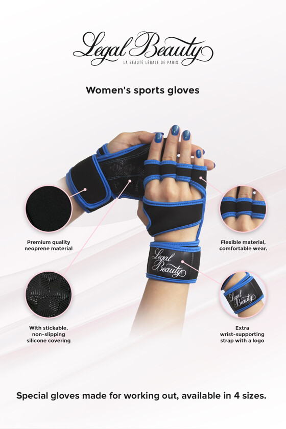Women's sports gloves - Sports Gloves - Sky blue - S