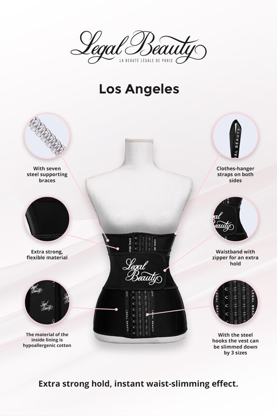 Los Angeles long torso - Waist Trainer with Waistband - Jet black - 3XS