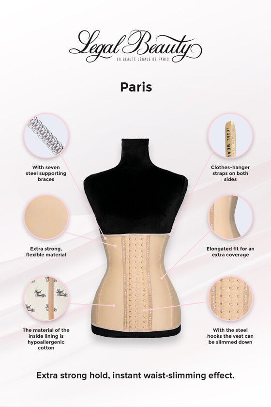 Paris long torso - Waist Trainer - Toffee cream - 3XS
