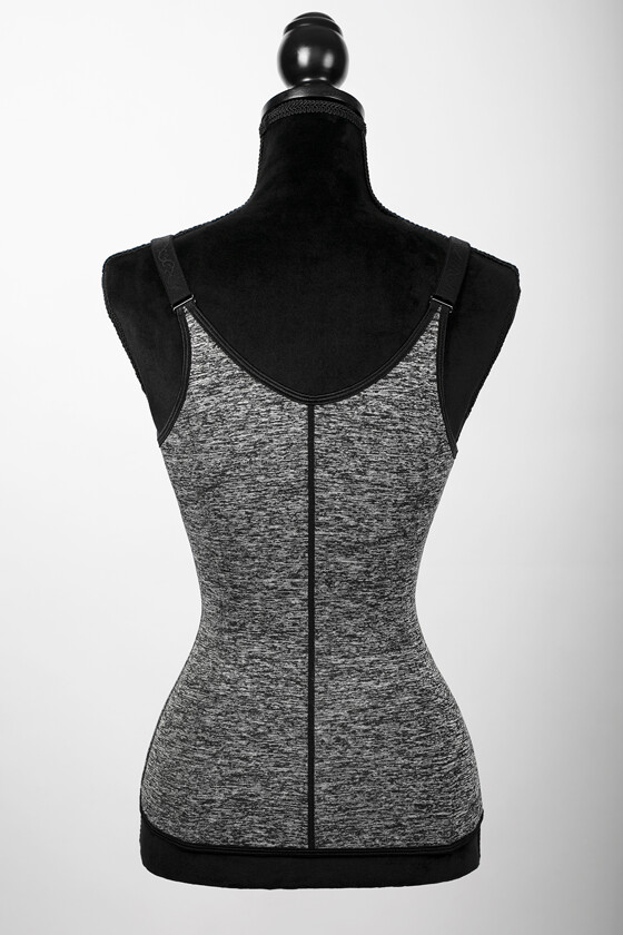 Barcelona - Zipper Neoprene Waist Trainer Vest - Grey melange - XXS