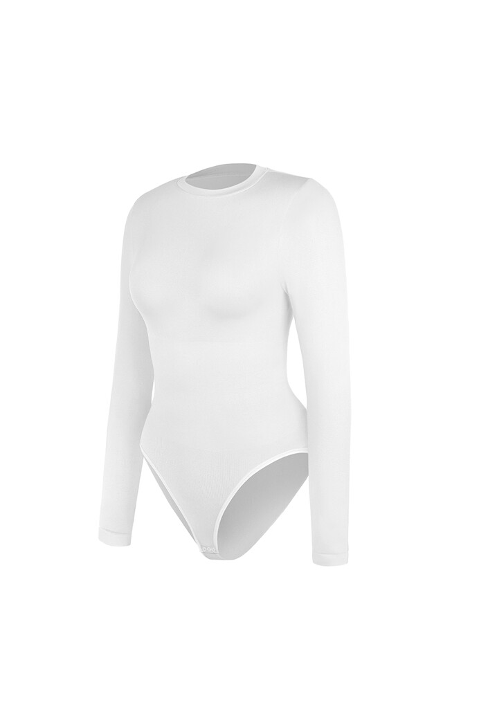 No. 47 - Hosszú ujjú alakformáló body normál alsóval - White - S