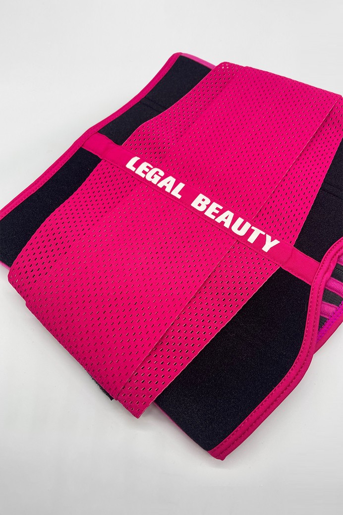 Miami - Zippered sports sauna belt with extra waistband - Barby pink - XL