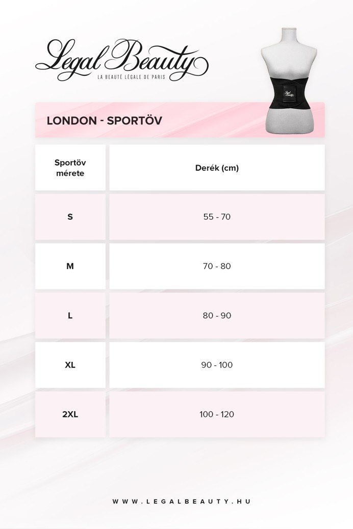 London - Sportöv extra derékpánttal - Éjfekete - XL