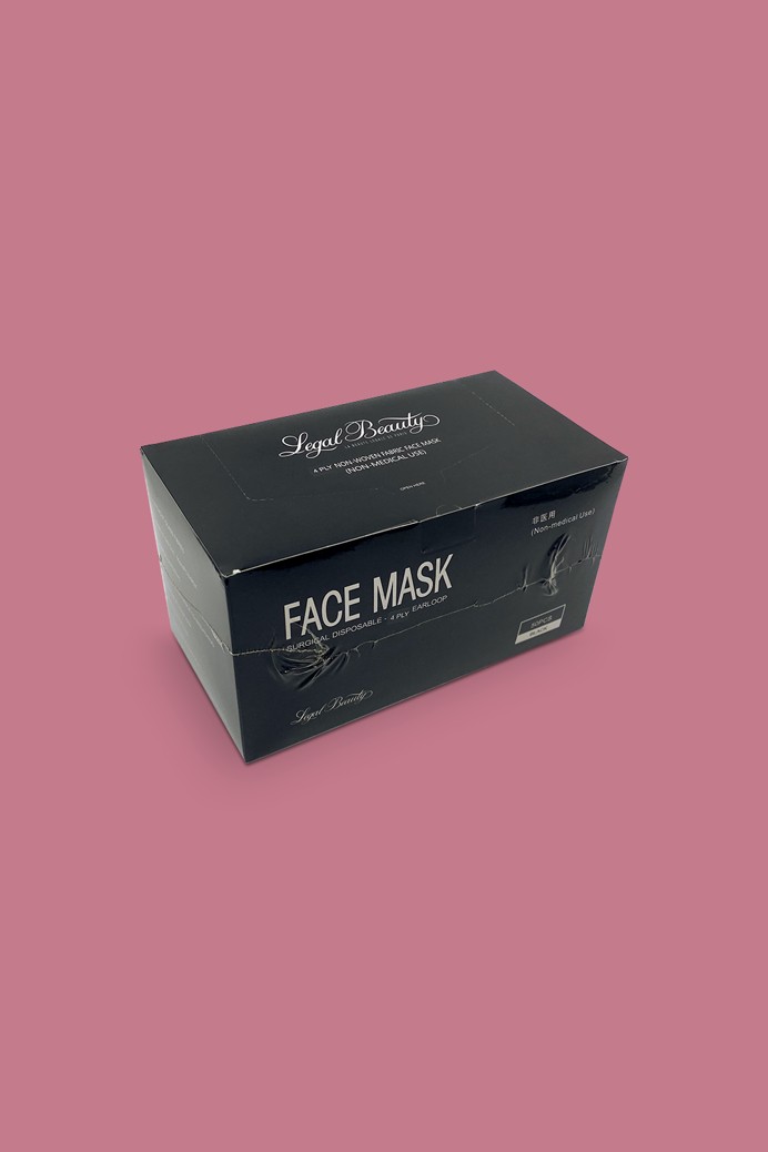 4 layer non-woven PP face mask - Face mask - 50 pieces - Carbon black - Felnőtt