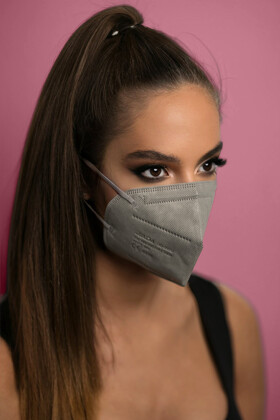 Jiada FFP2 CE 0370 gray mask without valve- 20 pcs - gray