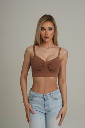 Seamless bra - Sandy brown