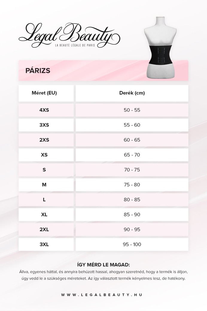 Párizs rövidített - Alakformáló fűző - Éjfekete - XL