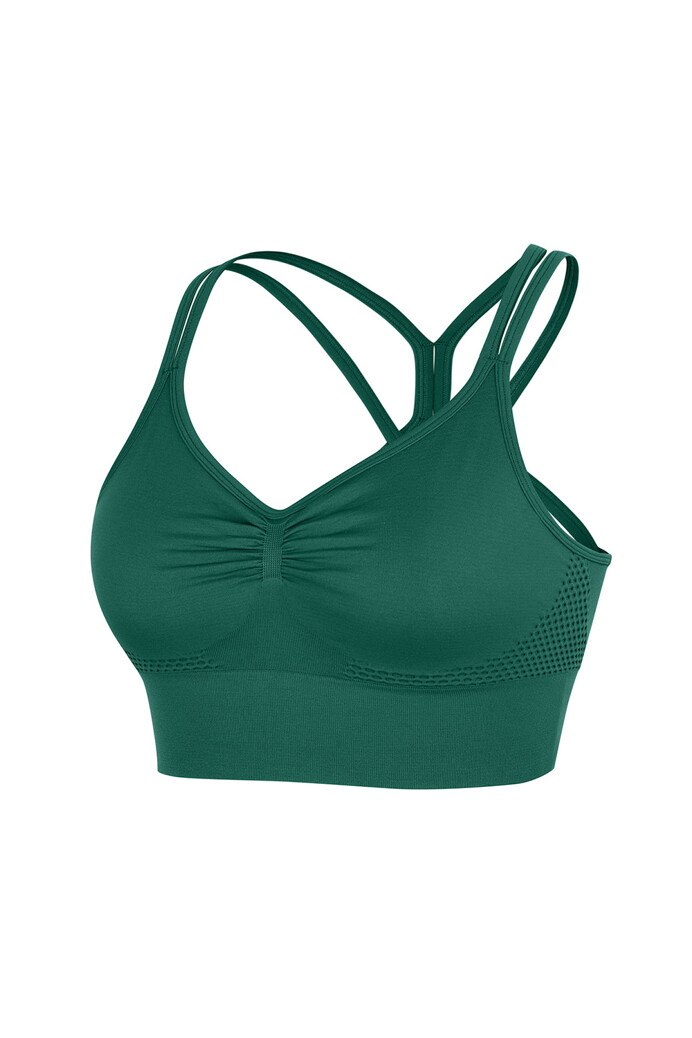 SP201 - Keresztpántos sport top - Sötétzöld - S