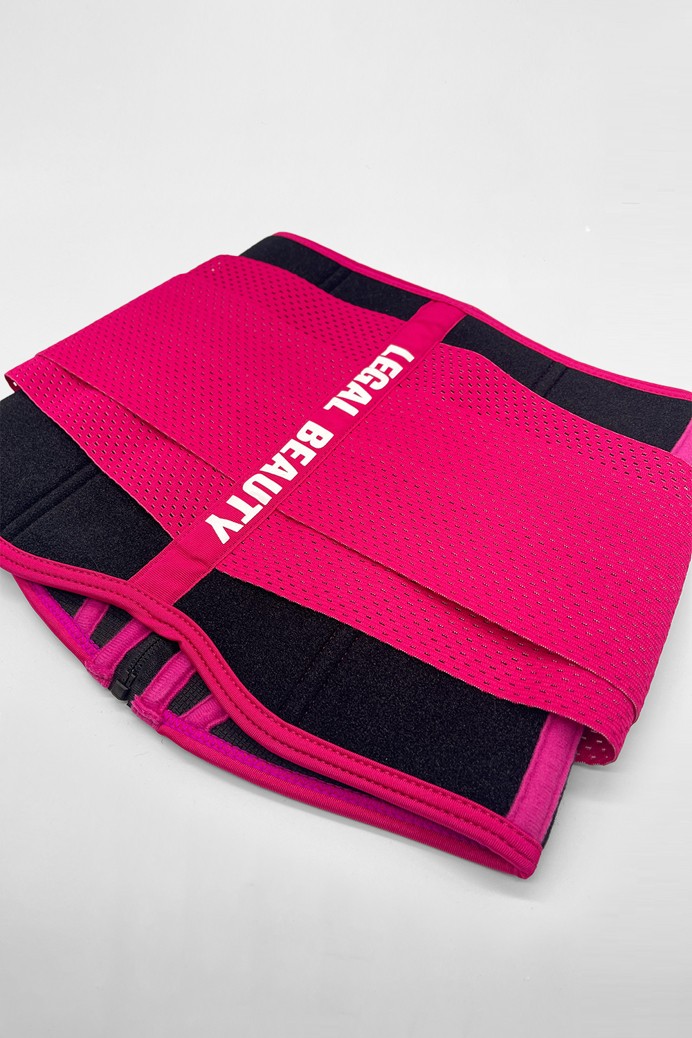 Miami - Zippered sports sauna belt with extra waistband - Barby pink - L
