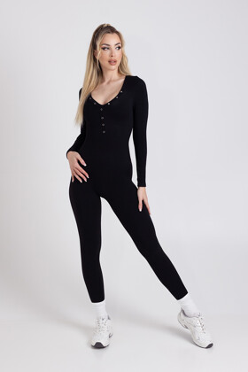 No. 3 - Long sleeve jumpsuit - Jet black - XS/S