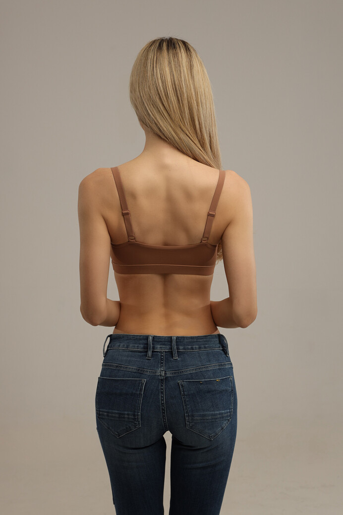 Kényelmes melltartó állítható pánttal - Panty - Sandy brown - M