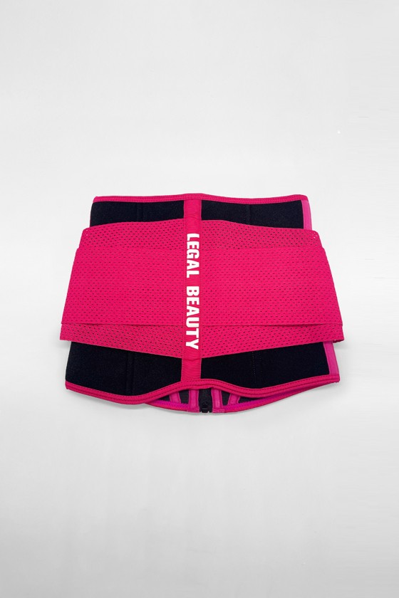 Miami - Zippered sports sauna belt with extra waistband - Barby pink - XS