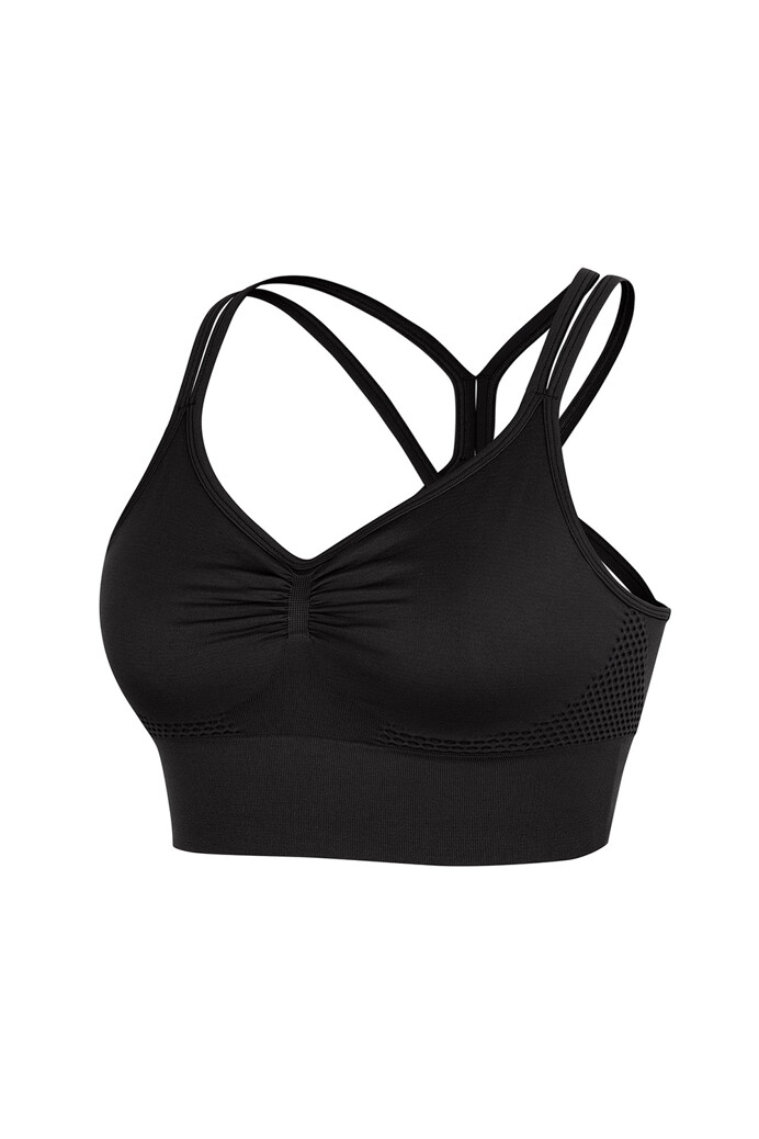 SP201 - Keresztpántos sport top - Black - XS