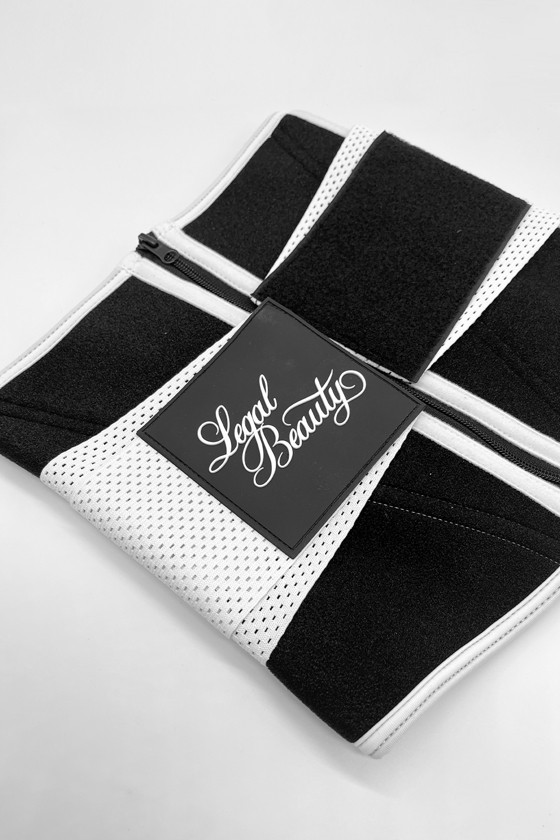 Miami - Zippered sports sauna belt with extra waistband - White - XL