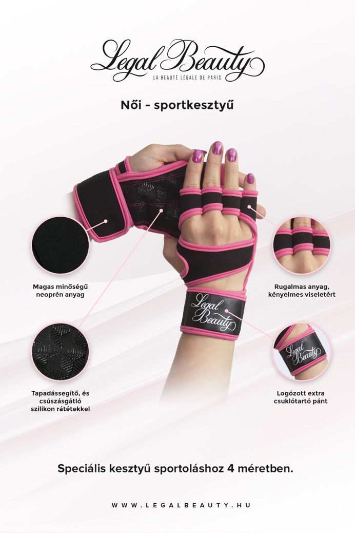 Női sportkesztyű - Sportkesztyű - Neon rózsaszín - M