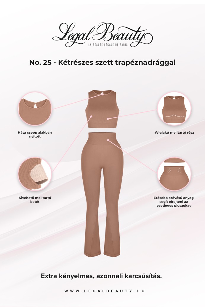 No. 25 - Kétrészes szett trapéznadrággal - Világosbarna - M