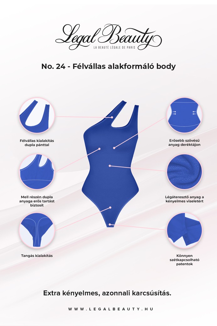 No. 24 - Félvállas alakformáló body - Kék - XL/XXL