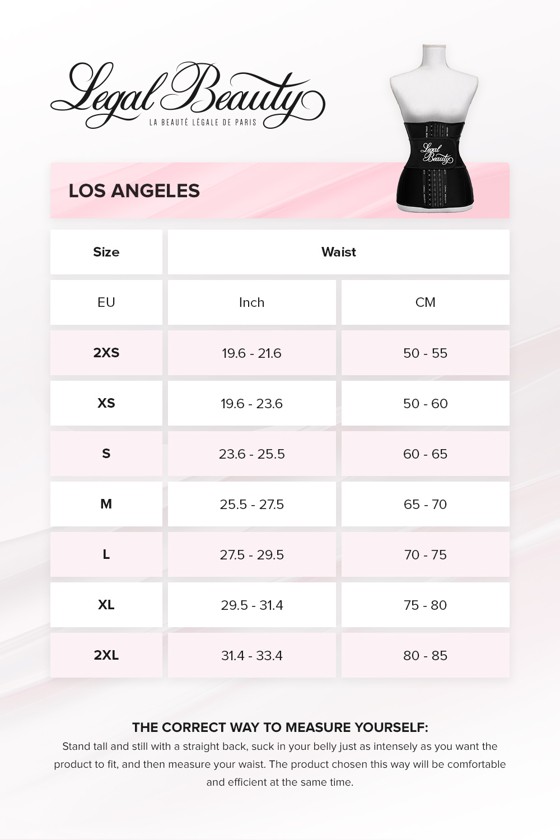 Los Angeles long torso - Waist Trainer with Waistband - Jet black - S