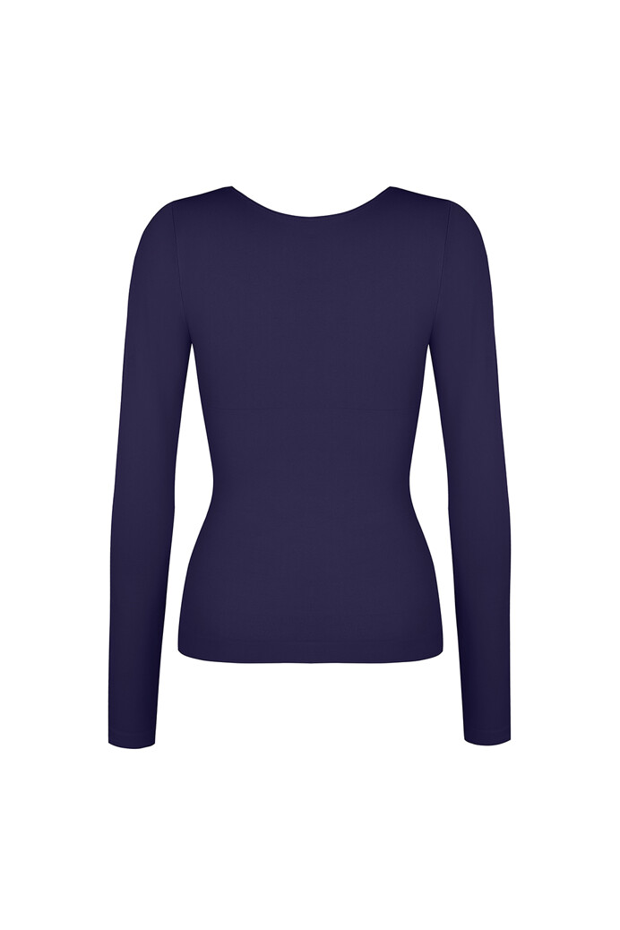 No. 48 - Hosszú ujjú felső mély dekoltázzsal - Sötétkék - XS