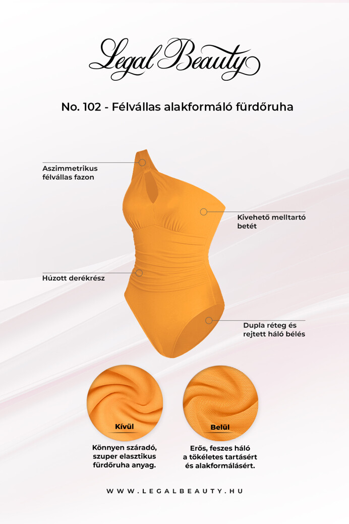 No. 102 - Félvállas alakformáló fürdőruha - Sárga - M