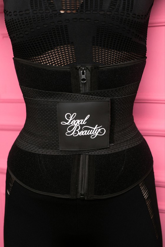 Miami - Zippered sports sauna belt with extra waistband - Jet black - M