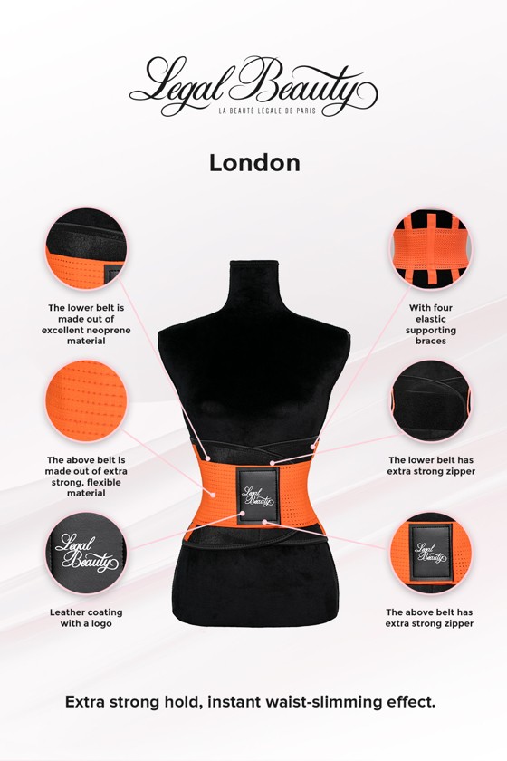 London - Sports Belt with Extra Waistband - Neon orange - M