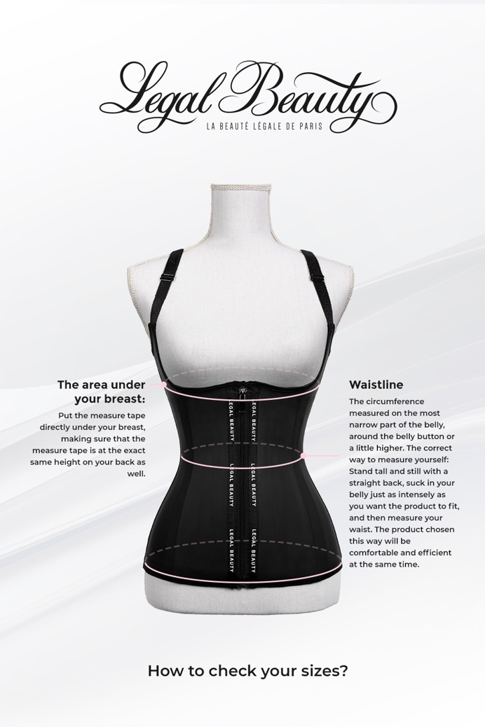 Los Angeles long torso - Waist Trainer with Waistband - Jet black - XS