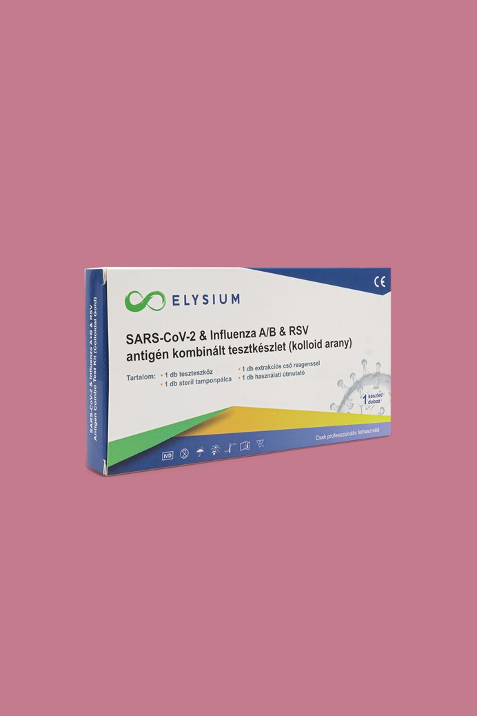 Elysium SARS-CoV-2 tesztkészlet - SARS-CoV-2 teszt lejárati idővel - 1 db - Covid 19 + Influenza A + Influenza B + RSV - 2025-09-21