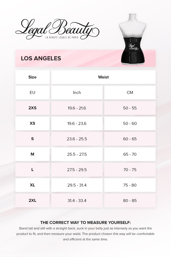 Los Angeles long torso - Waist Trainer with Waistband - Jet black - L