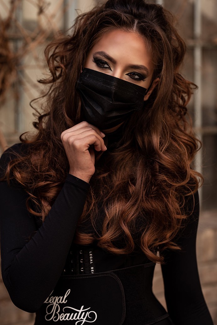 4 layer non-woven PP face mask - Face mask - 50 pieces - Carbon black - Felnőtt