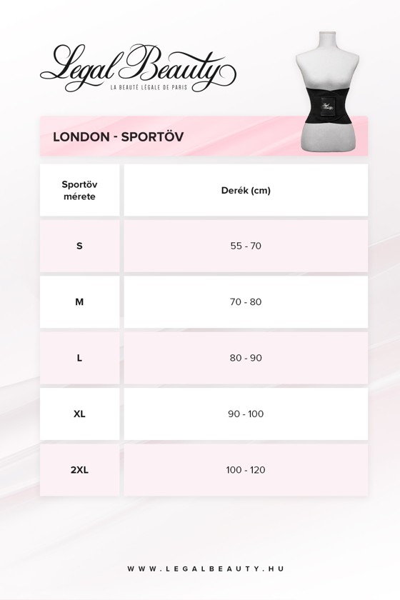 London - Sportöv extra derékpánttal - Éjfekete - XXL