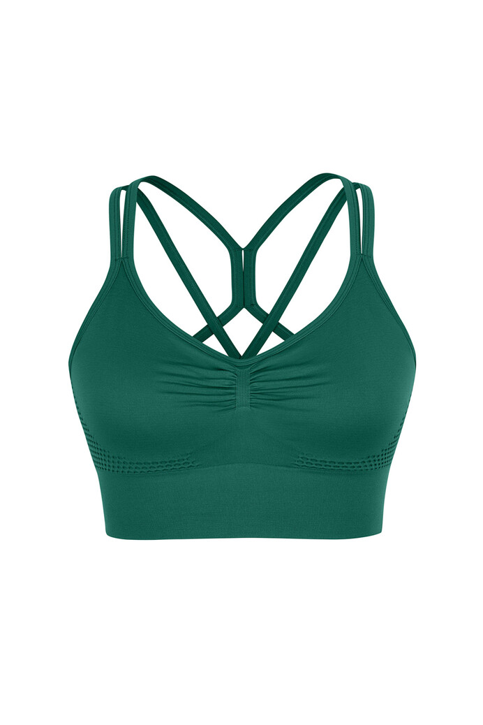 SP201 - Keresztpántos sport top - Sötétzöld - S
