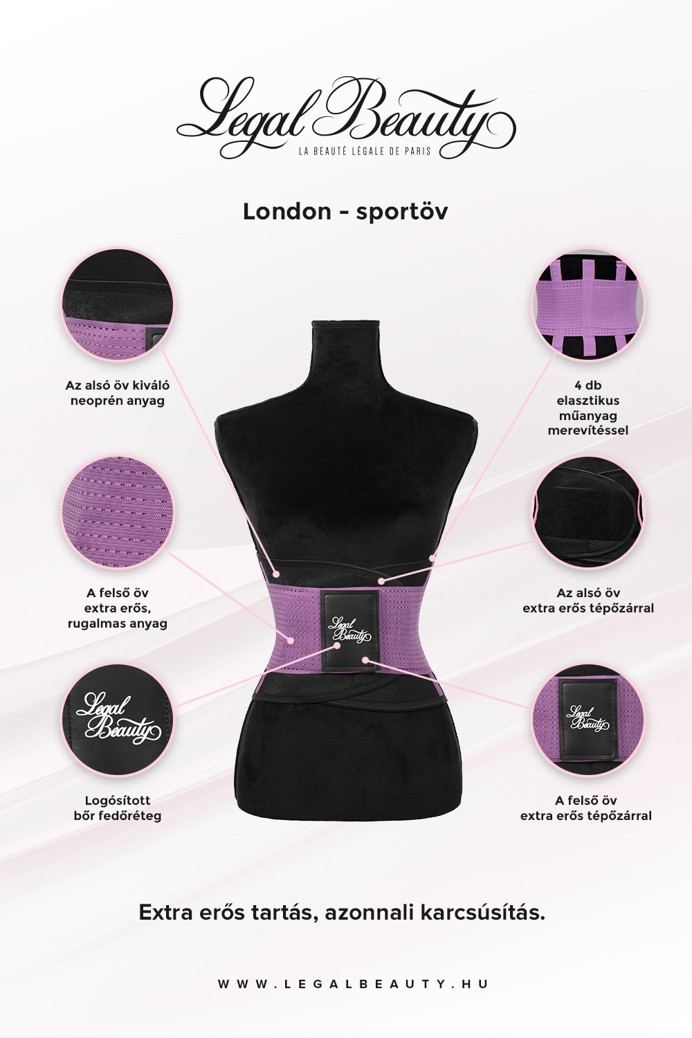 London - Sportöv extra derékpánttal - Levendula lila - XL