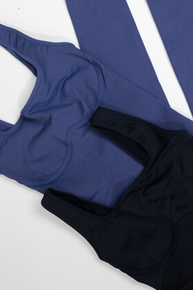 No. 12 - Shapewear jumpsuit with wide straps - Indigo blue - M/L