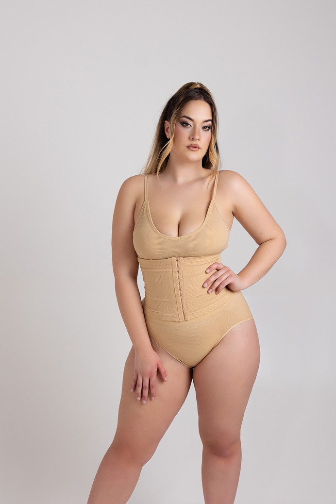 Alakformáló magasított normál bugyi + fűző - Panty - Toffee cream - XL/XXL