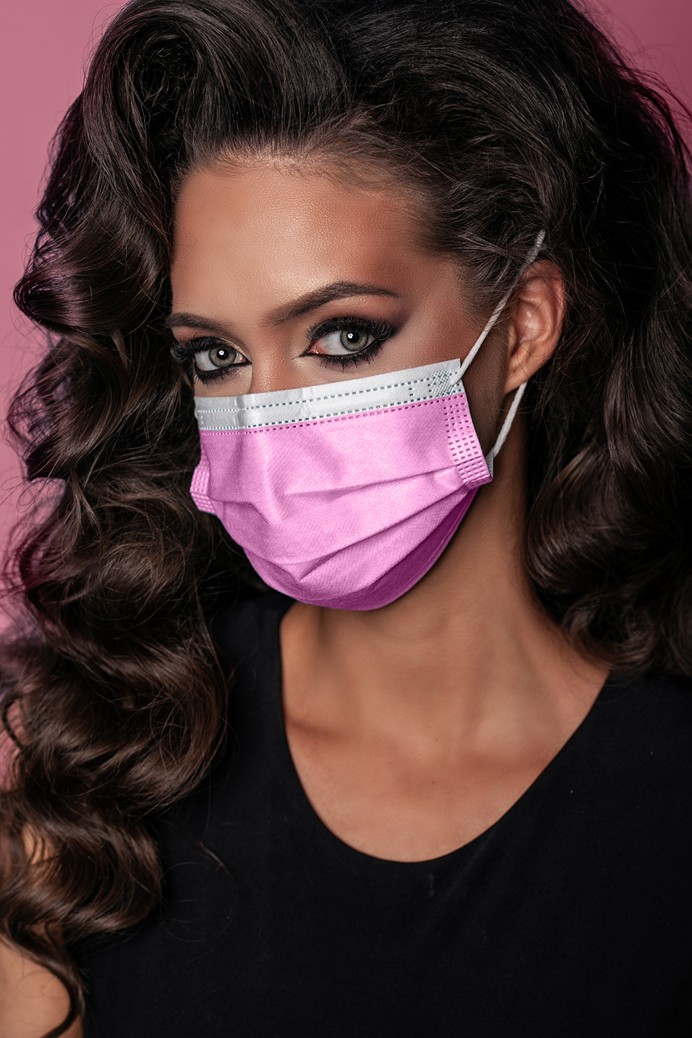 4 layer non-woven PP face mask - Face mask - 50 pieces - Pink - Felnőtt