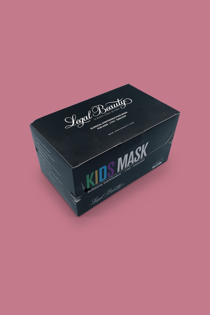 4 layer non-woven PP face mask - Face mask - 50 pieces - Carbon black - Gyermek